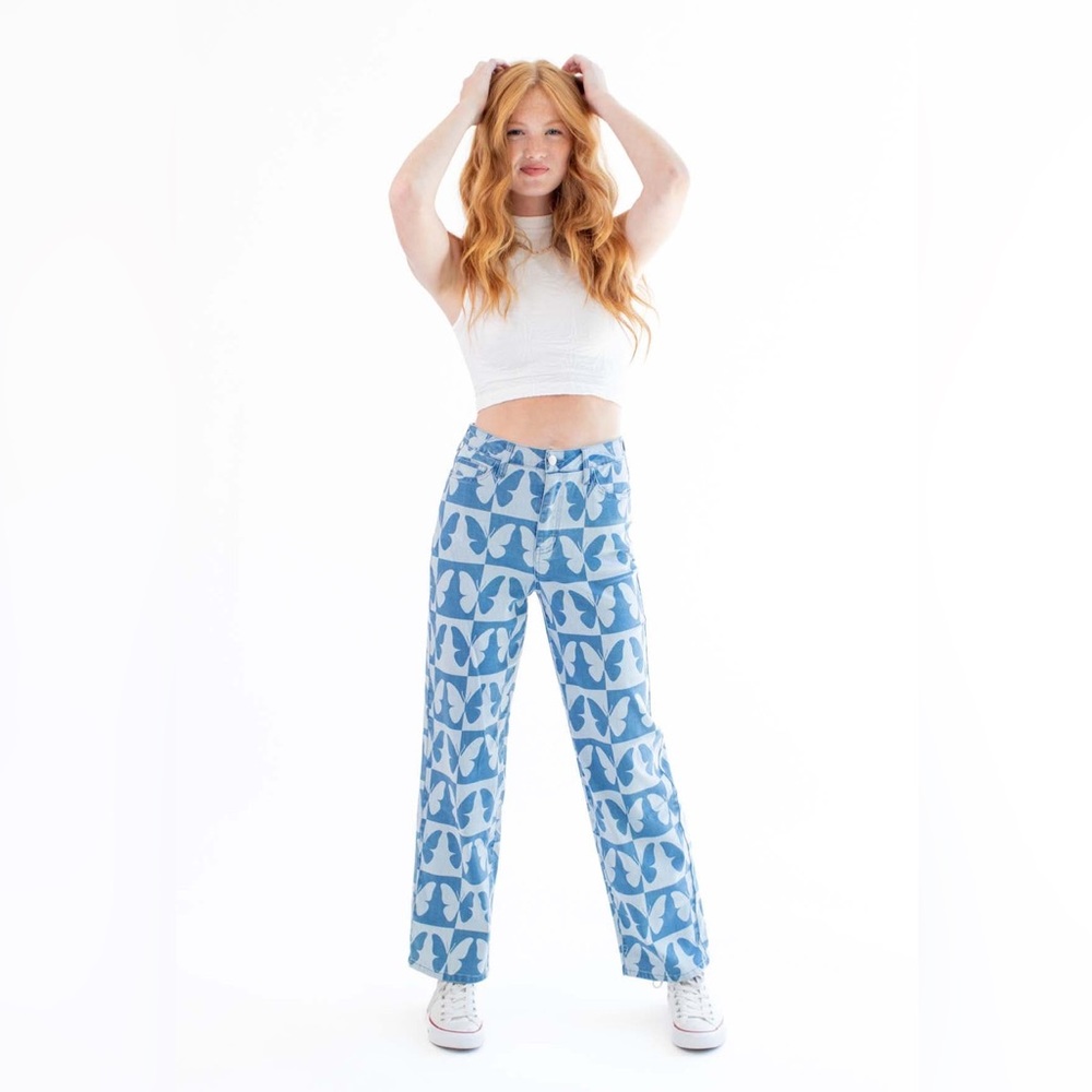 Checkered Butterfly Jeans 🦋 NWT